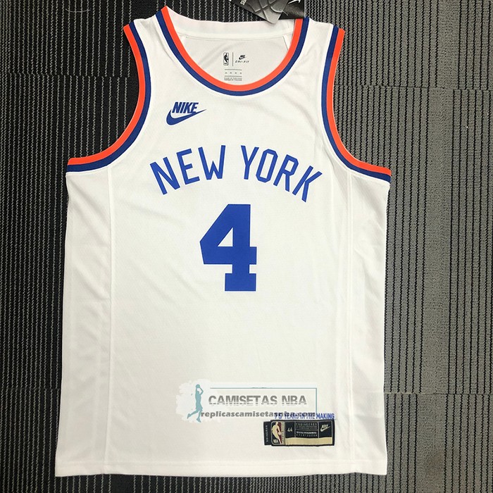 Camiseta New York Knicks Derrick Rose NO 4 75th Anniversary Blanco